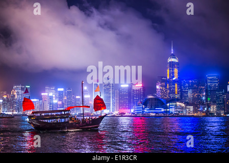 Hong Kong, China at victoria Harbor. Stock Photo