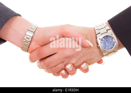 shaking hands between two business partners Stock Photo