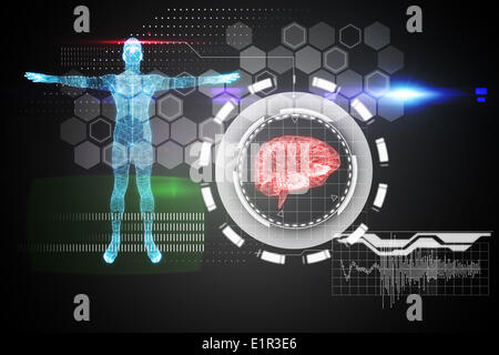 Medical interface in blue and black Stock Photo