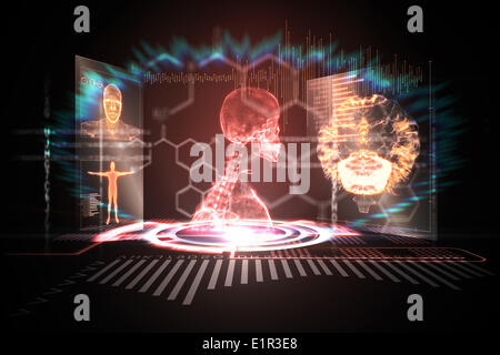 Medical interface in red and black Stock Photo