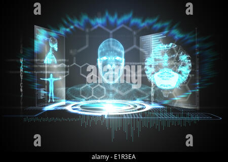 Medical interface in blue and black Stock Photo