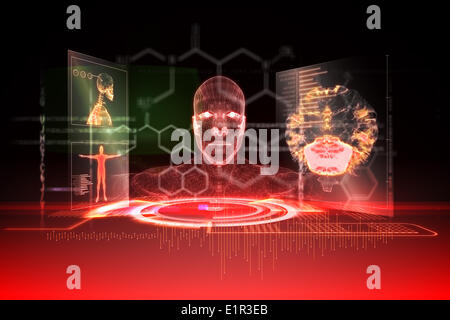 Medical interface in red and black Stock Photo