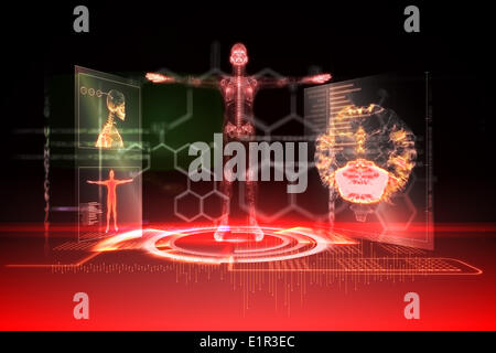 Medical interface in red and black Stock Photo