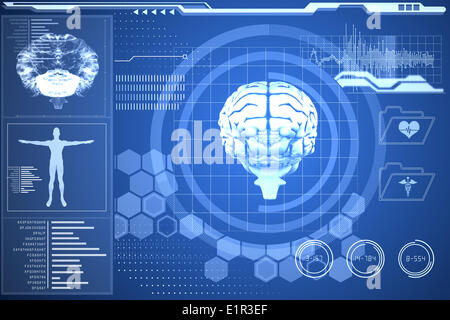 Medical biology interface in blue Stock Photo