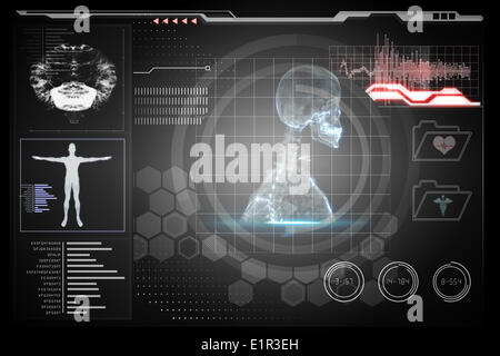 Medical biology interface in black Stock Photo