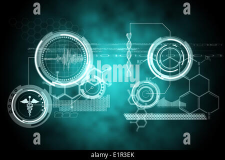 Medical biology interface in blue Stock Photo