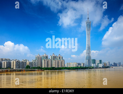 Guangzhou, China cityscape at Canton Tower. Stock Photo