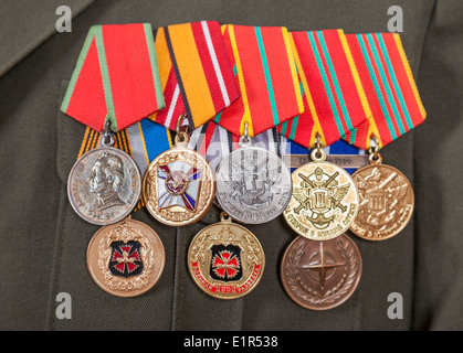 Medals worn on army uniform at Remembrance parade Stock Photo - Alamy