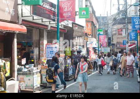 Tokyo Japan, 2014 -  People walking in Shimokitazawa Stock Photo