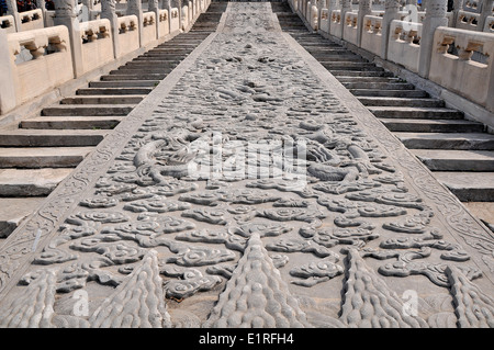 large stone carving The Forbidden City Beijing Stock Photo