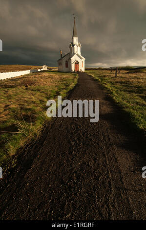 Spectacular storm clouds above the Varanger fjord in Norwegian lapland Stock Photo