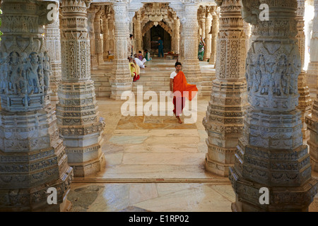 India, Rajasthan, Ranakpur, Jain temple Stock Photo