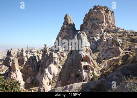 Ancient cave houses in Cappadocia, Turkey Stock Photo