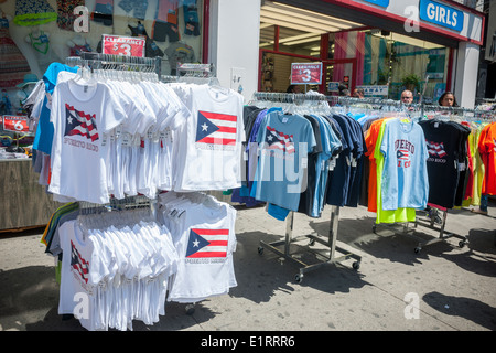 Clothing store selling Puerto Rico themed shirts on busy Graham