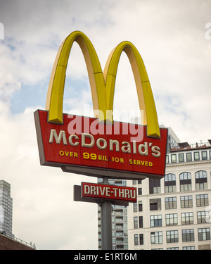 McDonalds Hamburgers Restaurant sign with over 99 billion served Stock ...