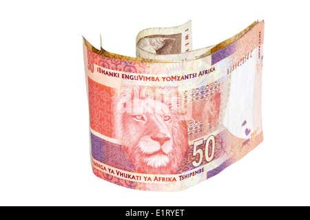 south African fifty rand bank note with lions head Stock Photo
