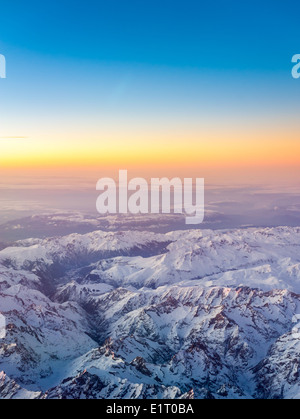 Aerial images of the Alps with snow Stock Photo - Alamy