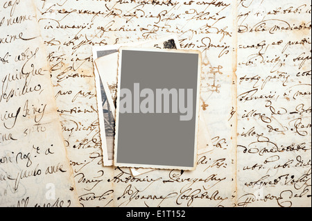 old letter with old pictures Stock Photo