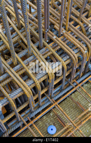 Steel reinforcement bars used in reinforced concrete construction Stock Photo