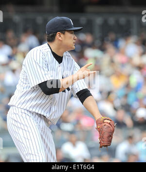 Bronx, New York, USA. 5th June, 2014. Masahiro Tanaka (Yankees) MLB : Pitcher Masahiro Tanaka of the New York Yankees during the Major League Baseball game against the Oakland Athletics at Yankee Stadium in Bronx, New York, United States . © AFLO/Alamy Live News Stock Photo