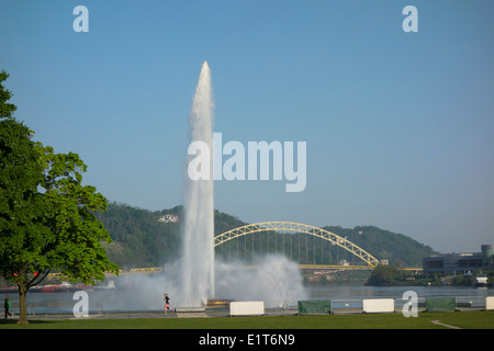 Fort Pitt park fountain in Pittsburgh PA Stock Photo