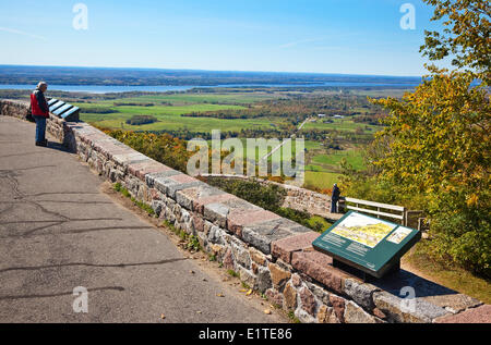 Sweeping panoramic view of the Ottawa River, Gatineau Park, Gatineau, Quebec, Canada. Stock Photo
