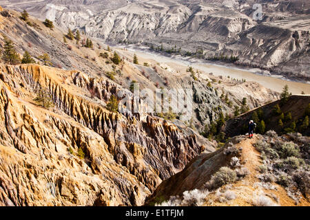 Hiking within BC landscape above the Fraser River canyon in British Columbia Canada Stock Photo