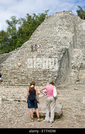 Nohoch Mul pyramid, Coba, Quintana Roo, Mexico Stock Photo