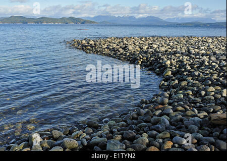 beach at Rebecca Spit Provincial Park, Quadra Island, British Columbia, Canada Stock Photo