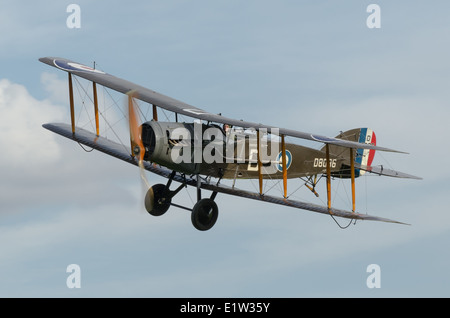 Vintage WW1 Bristol F.2b aircraft inflight Stock Photo