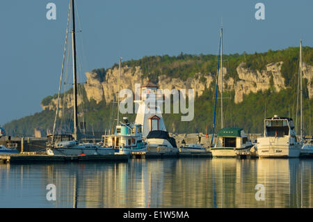 Lion's Head Lighthouse on Georgian Bay (Lake Huron) on Bruce Peninsula, Ontario, Canada Stock Photo