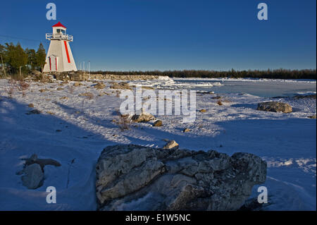 Lighthouse on Georgian Bay, South Baymouth,  Manitoulin Island, Ontario, Canada Stock Photo