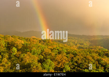 Rainbow over Monteverde Cloud Forest Reserve, Costa Rica Stock Photo