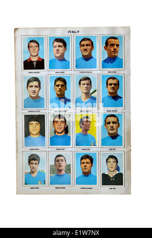 Football soccer player card collection Stock Photo