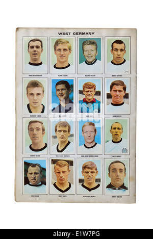 The West German football squad, 1970, Mexico. Football soccer stars player card collection, Stock Photo