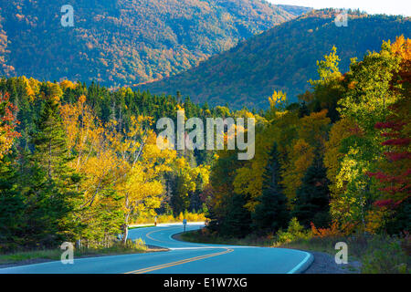 Highway Grand Falaise, Cape Breton Highlands National Park, Cape Breton, Nova Scotia, Canada Stock Photo