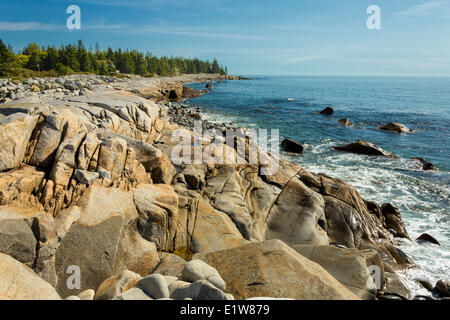 Rocky coastline, Hunts Point, Nova Scotia, Canada Stock Photo