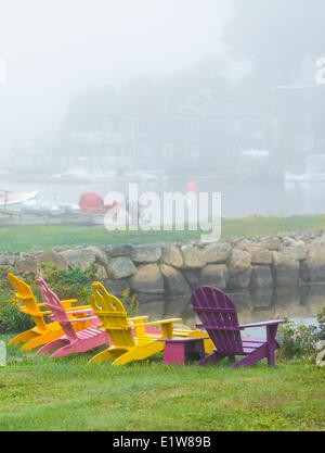 Adirondack chairs, Chester, Nova Scotia, Canada Stock Photo