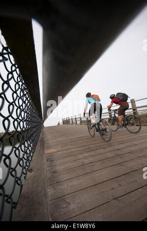 Cycle commuting, Galloping Goose Trail, Victoria, British Columbia, Canada Stock Photo