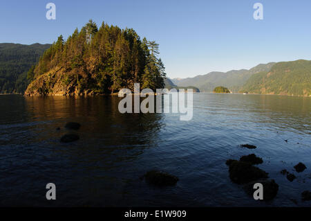 Jug Island and Indian Arm. Belcarra Regional Park. Port Moody, British Columbia, Canada Stock Photo