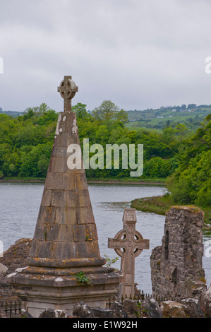 Abbey cemetery graveyard Donegal bay Donegal town County Donegal Ireland Stock Photo