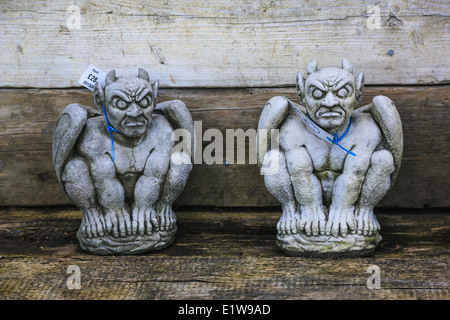 Gargoyles, Battlesbridge Antiques Village, Essex Stock Photo