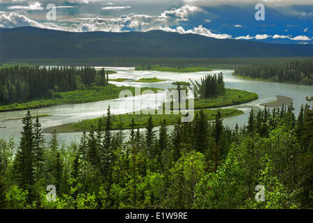 Five Fingers Rapids lookout on the Yukon River, Yukon, Canada Stock Photo