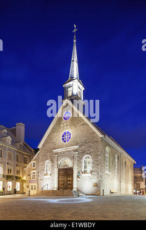 Notre-Dame-des-Victoires Church in Place Royale Square, Quebec City, Quebec, Canada Stock Photo