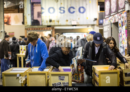 Record Store Day 2014, Rough Trade NYC, Brooklyn Stock Photo