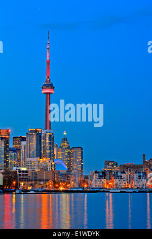 Skyline of Toronto City seen from Ontario Place, Toronto, Ontario, Canada. Stock Photo