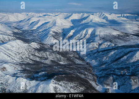 Aerial view of the Ogilvie Mountains in Tombstone Territorial Park, Yukon. Stock Photo