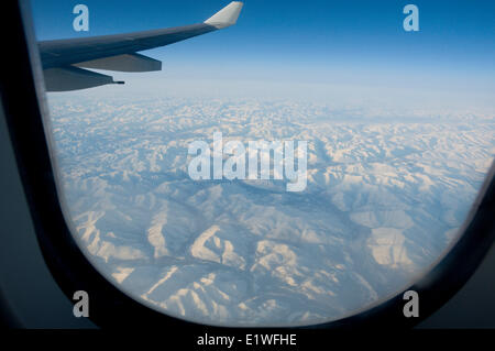 Flying over northern Siberia Stock Photo