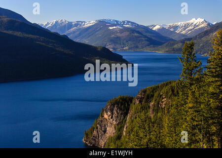 View north over Slocan Lake and the Nakusp Range,near Silverton, British Columbia. Stock Photo