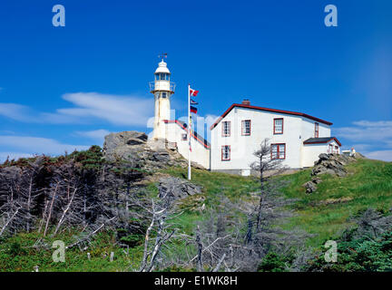 Lighthouse at Cape Forchu Near Yarmouth Canada;East Coat;Nova Scotia;Maritimes; Stock Photo